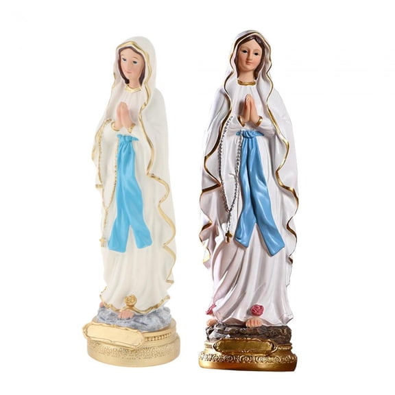 LeeQinersw 2Pcs Roman Catholic Sculpture Resin Tabletop Statue Decorative Figurine