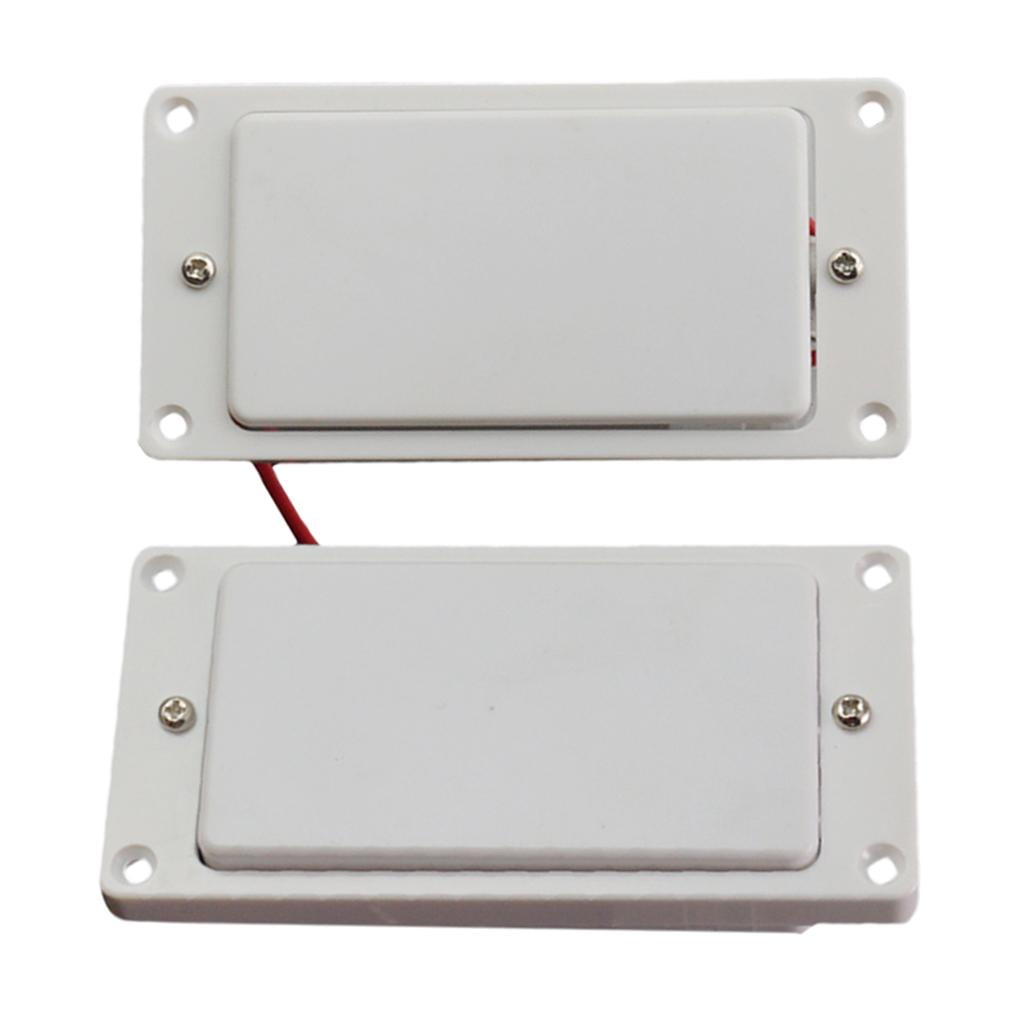 LeeQinersw 2Pcs Sealed White Pickup Set w/ Frame Mounting Ring for Electric Guitar Part