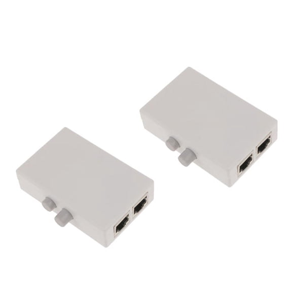 LeeQinersw 2Piece MT-VIKI 2 Ports AB Manual Network Sharing Switch Box 100Mbps 2In1 Out