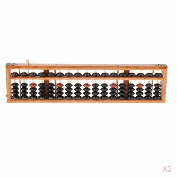 LeeQinersw 2Pieces Professional 17 Column Math Abacus Counting Calculator Toys Black
