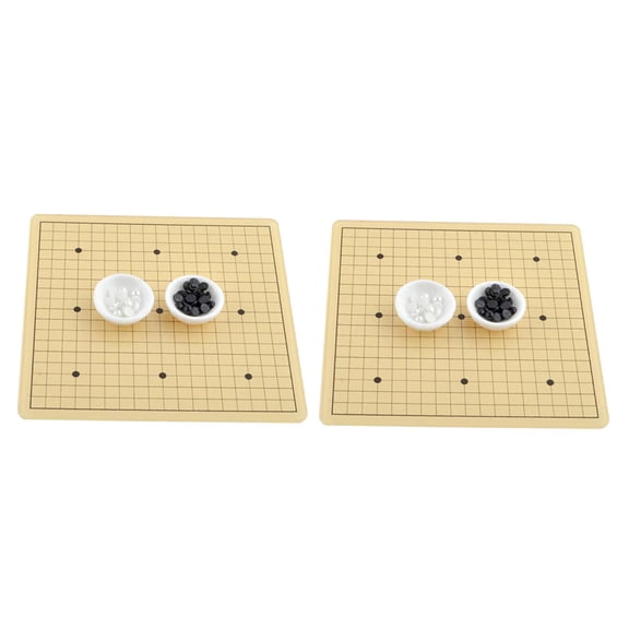 LeeQinersw 2Set 1:12 Scale Dollhouse Weiqi Game Model Doll Room Life Scene Decoration