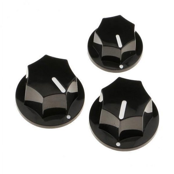 LeeQinersw 2X 3 Pieces Guitar Bass Volume Tone Knob Button for Electric Jazz Bass Black