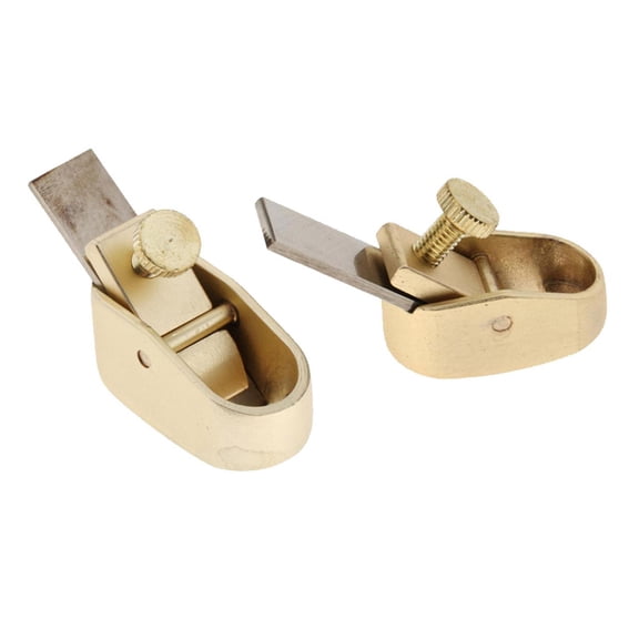 LeeQinersw 2pc Brass Plane Violin Making Luthier Tool Woodworking Thumb Plane Golden