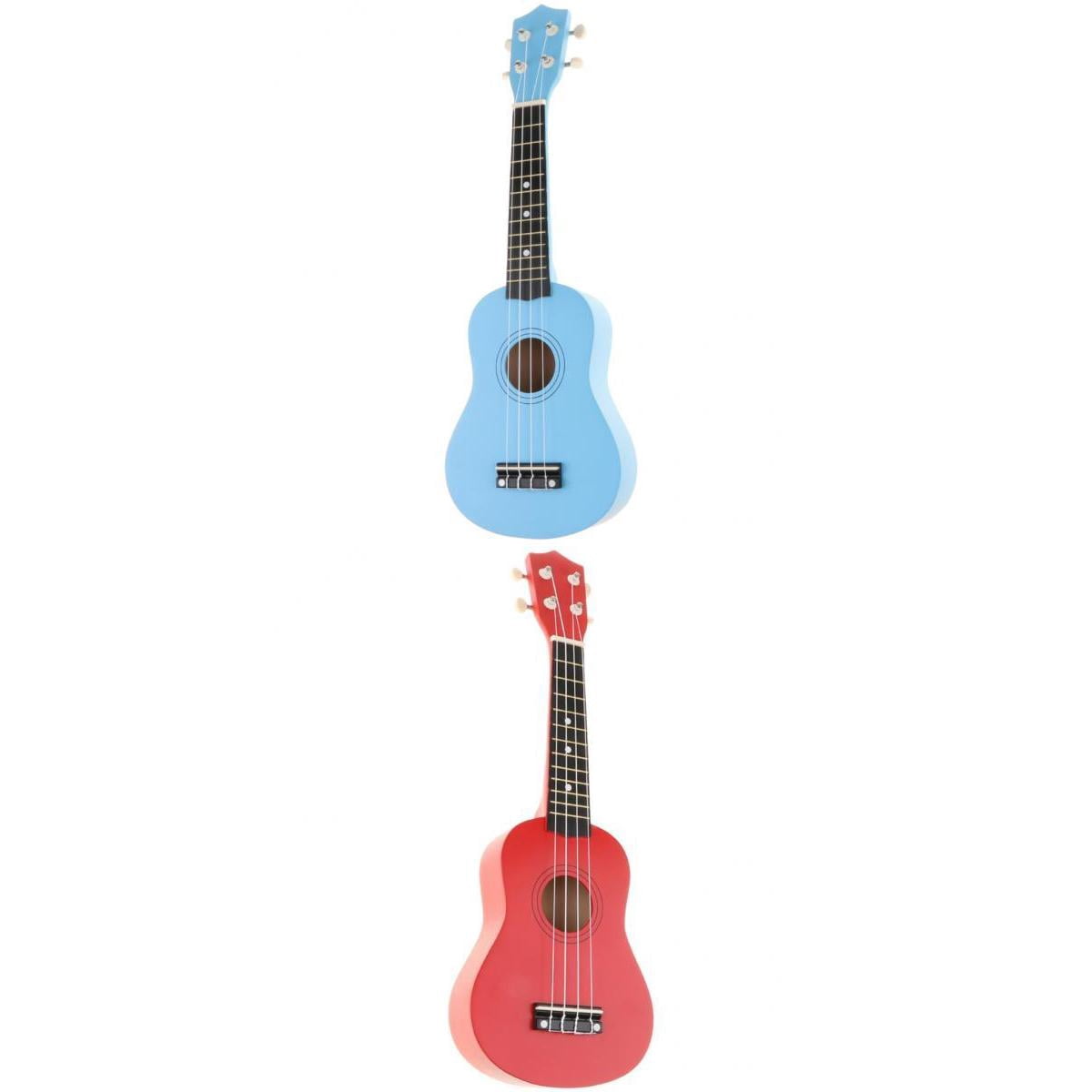 LeeQinersw 2pcs 21" Ukulele Starter Kit Vintage 4 String Beginner Ukulele Hawaii Guitar