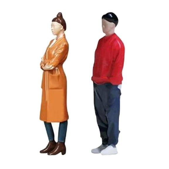 LeeQinersw 2pcs Resin 1/64 Scale Human Figure Figurine Miniature People Model Small Figure Miniature Scene DIY Project Sand Table Layout Decoration