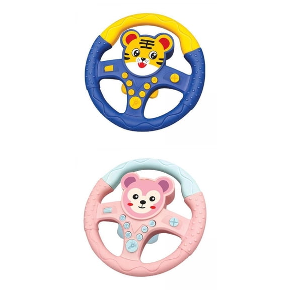 LeeQinersw 2pcs Steering Wheel Car Seat Toy with Sound Music Effects Interactive Game