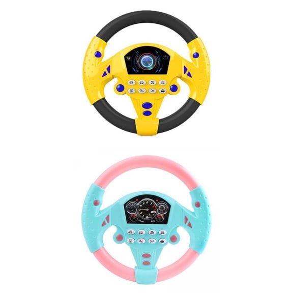 LeeQinersw 2pcs Steering Wheel Toy Driving Controller Portable Car Driving Toy Early Education Sounding Toy Gift Driving Wheel with Music Boys Game
