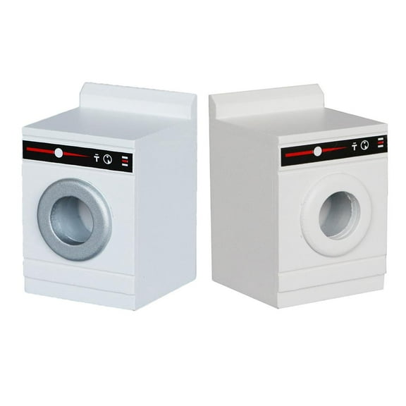 LeeQinersw 2x 1:12 Scale Doll House Wooden Washing Machine Simulation Home Furniture