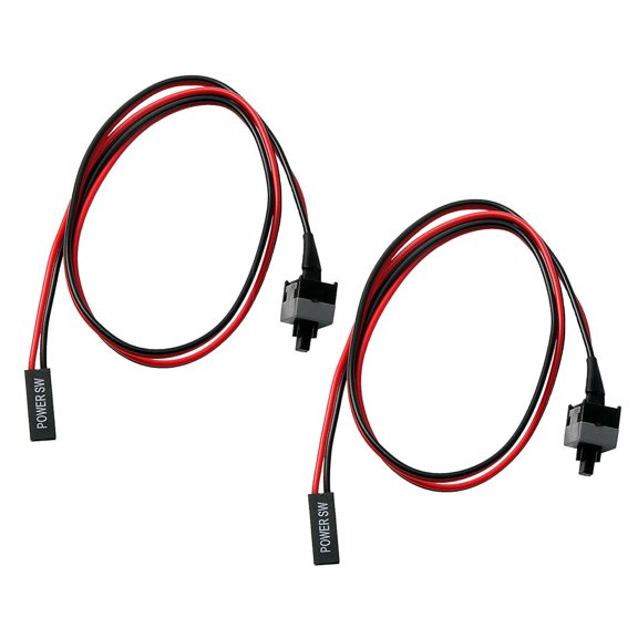 LeeQinersw 2x Desktop Motherboard Power Switch Cable Momentary on/off Push Button Cable ATX