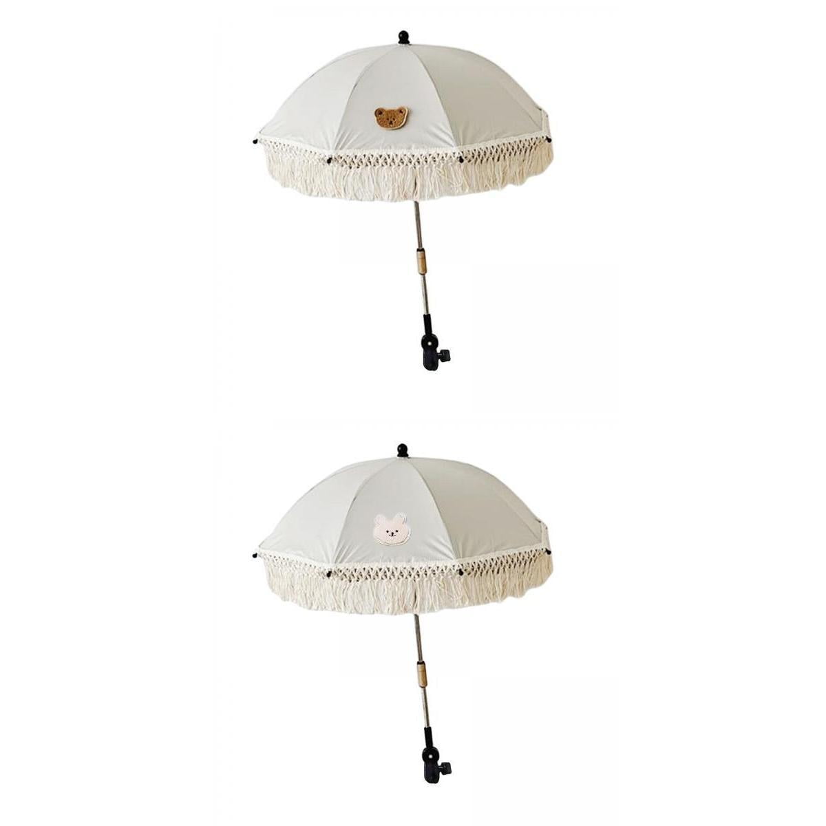 LeeQinersw 2x Folding Baby Stroller Parasol Canopy Covers with Clip Adjustable for Bike