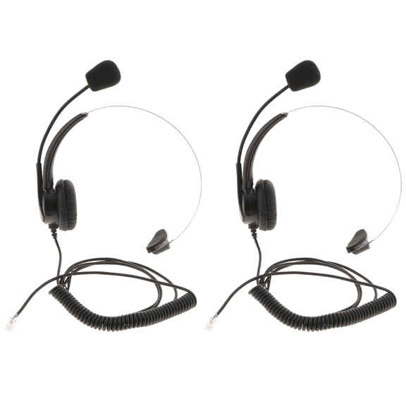 LeeQinersw 2x Professional Telephone Headsets Customer Service Wired Headset Headset Rj9