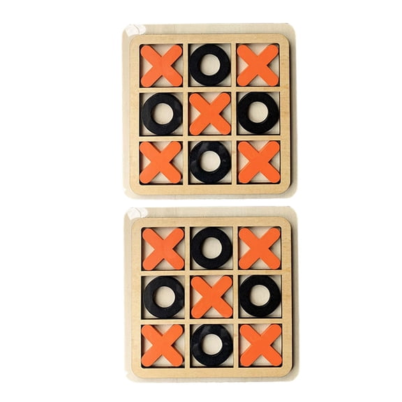 LeeQinersw 2x Tic TAC Toe Noughts And Crosses Intelligent Board Game Funny for Adults Home