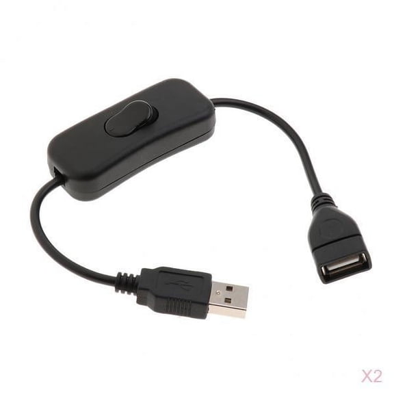 LeeQinersw 2x USB Cables with On/Off Toggle 303Rocker Switch Push Button Extension Cord
