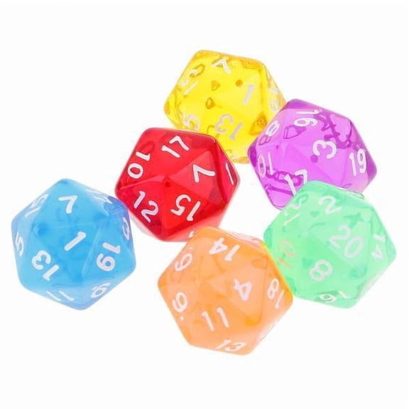 LeeQinersw 2x6pcs 20 Sided Dice D20 Polyhedral Dice Clear for Dungeons and Dragons Games