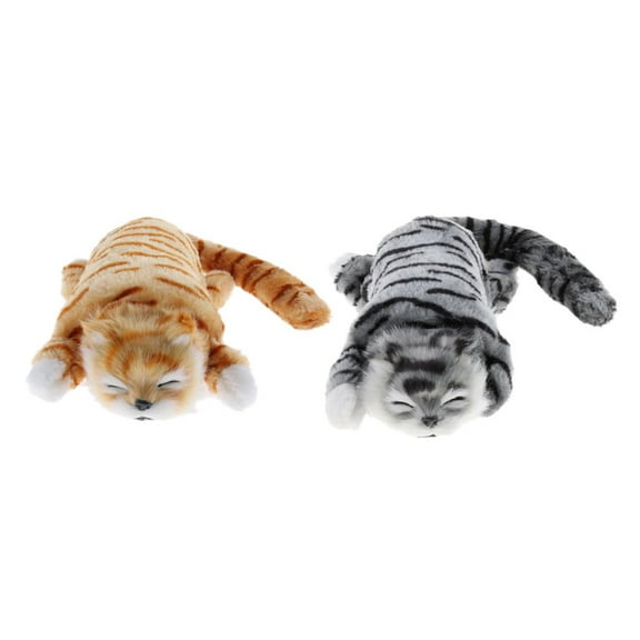 LeeQinersw 2xCuddly Electronic Cat Interactive Plush Animal Robot Toys Electric Robotic Pet