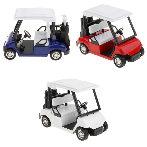 LeeQinersw 3 Mini Pull Back Golf Carts w/ Clubs 1:20 Scale die casting Vehicle