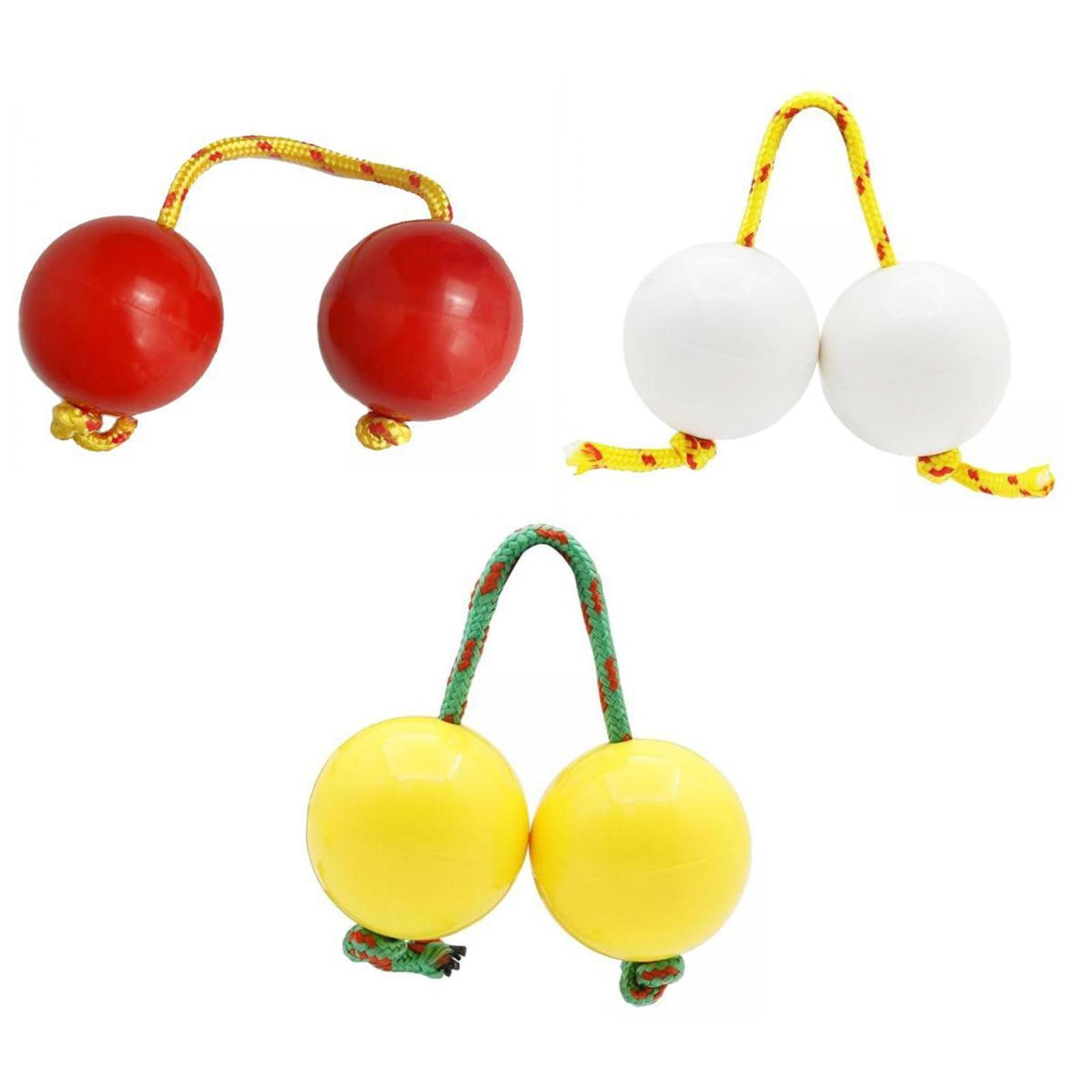 LeeQinersw 3 Pair African Shaker Rattle Hand Shaker Sand Balls Kashaka Instrument Red White Yellow