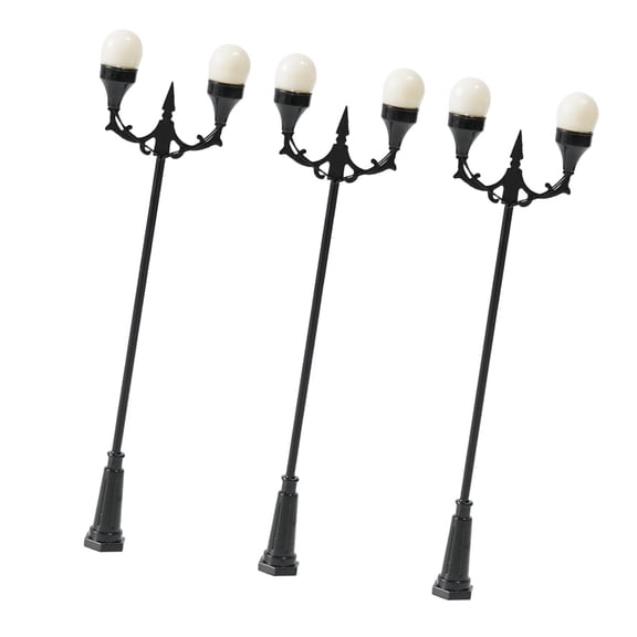 LeeQinersw 3 Pieces 1:100 Scale Pole Light Model Railway Train Lamp for Micro Landscape Warm White