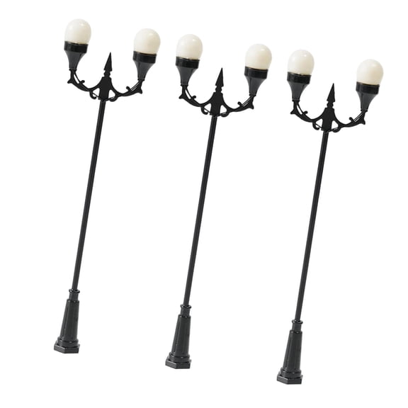 LeeQinersw 3 Pieces 1:100 Scale Pole Light Model Railway Train Lamp for Micro Landscape white