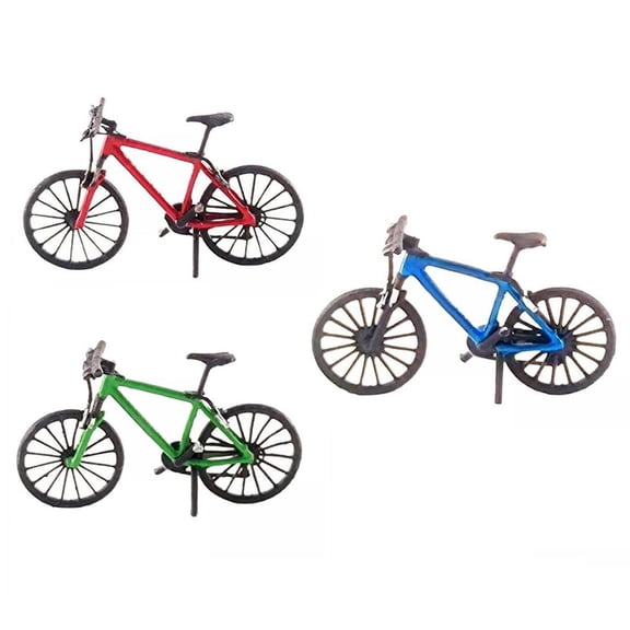 LeeQinersw 3 Pieces 1 : 64 Scale Miniature Street Model Mountain Bike Railway Fairy