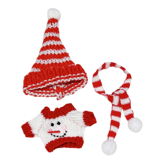 LeeQinersw 3 Pieces Doll Sweater Plush Doll Pullover Top Stuffed Doll Crewneck Tee Knitted Top Mini Doll Accessory for Educational Activities Suitable for Doll C Snowman