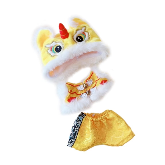 LeeQinersw 3 Pieces Lion Dance Set Doll Clothes Comfortable Detachable Fashion DIY Outifit yellow