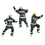 LeeQinersw 3 Pieces Miniature Firefighter Figures Model Trains People Figures for Dollhouse 87th