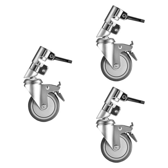 LeeQinersw 3 Pieces Swivel Casters for 25mm Hole Diameter Easy to Use Sturdy Parts Aluminum Silver