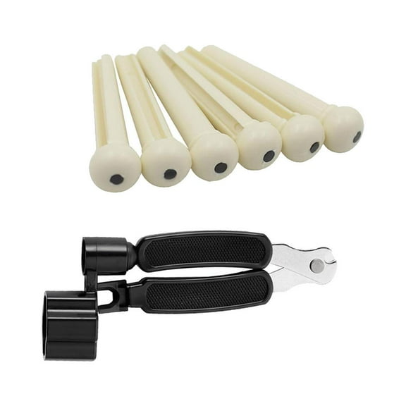 LeeQinersw 3 in 1 Multifunction Guitar String Cutter Winder Pin Puller W/ 6x Bridge Peg