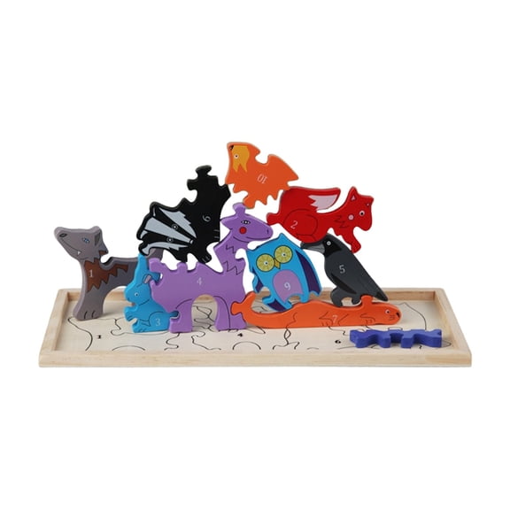 LeeQinersw 3D Cartoon Animals Jigsaw Puzzles Wooden Puzzle Board Creative Early Development Style A