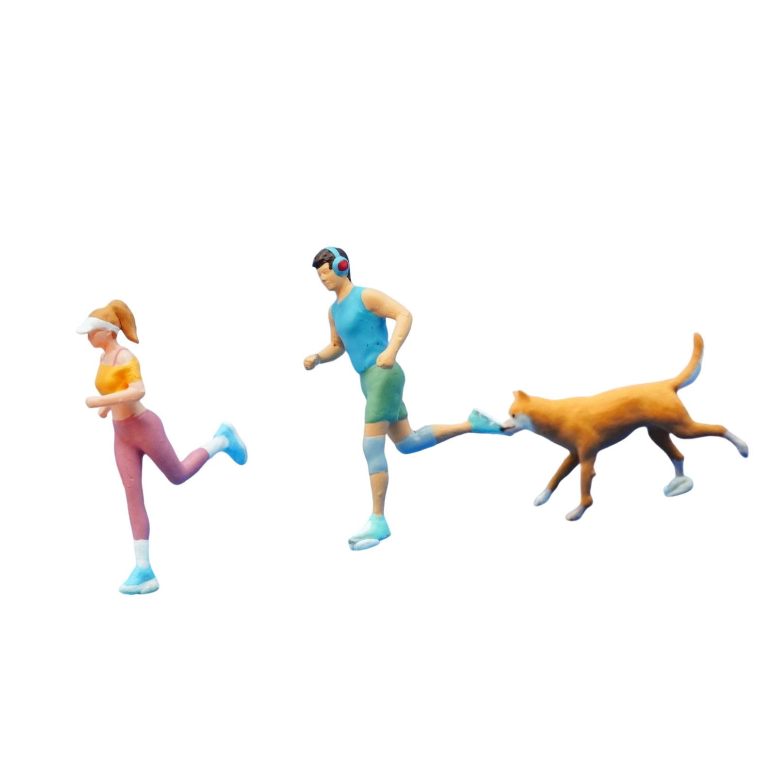 LeeQinersw 3Pcs 1/64 Scale Miniature Figures Dioramas Running Animal Collections Tiny