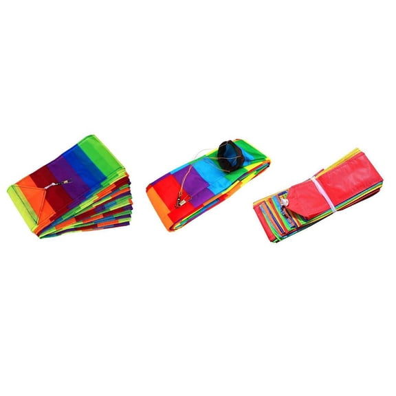 LeeQinersw 3Pcs 10m+15m Delta Kite Accessory Nylon Rainbow Tail Family Outdoor Fun Toys