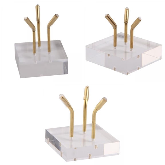 LeeQinersw 3pcs Metal Arm Acrylic Display Stand Rack for Minerals Rocks Geode Seashells