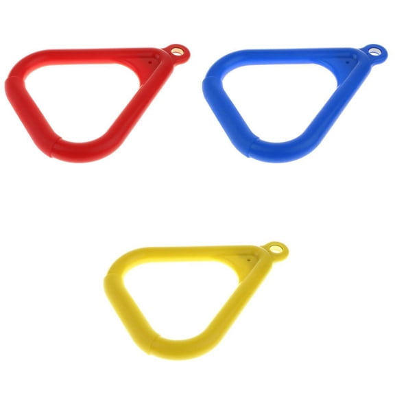 LeeQinersw 3pcs Outdoor Trapeze Gym Rings Plastic Ring Swing Replacements & Additions, Red