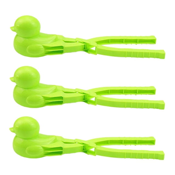 LeeQinersw 3pcs Plastic Duck Shape Snowball Clip Snow Ball Clamp Winter Outdoor Tool Green