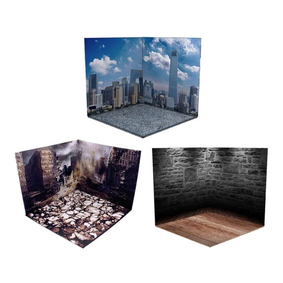 LeeQinersw 3pieces 1:12 Scale Backdrop Scene Parking Diorama Storage Organizer for Action