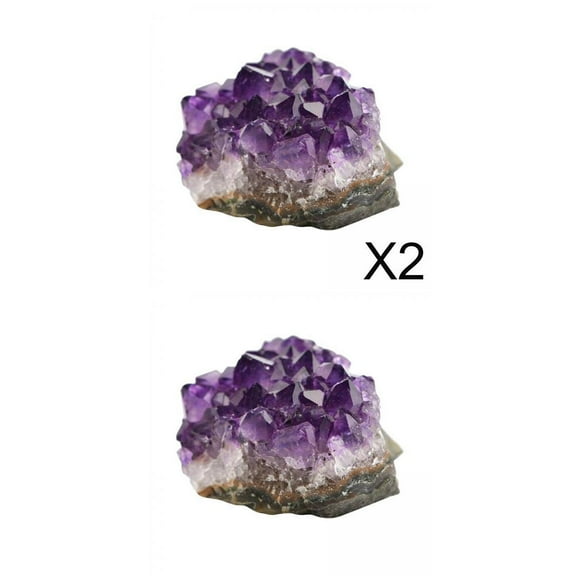 LeeQinersw 3x Natural Amethyst Crystal Bookends Quartz Geode Druzy Collection Cluster Decor