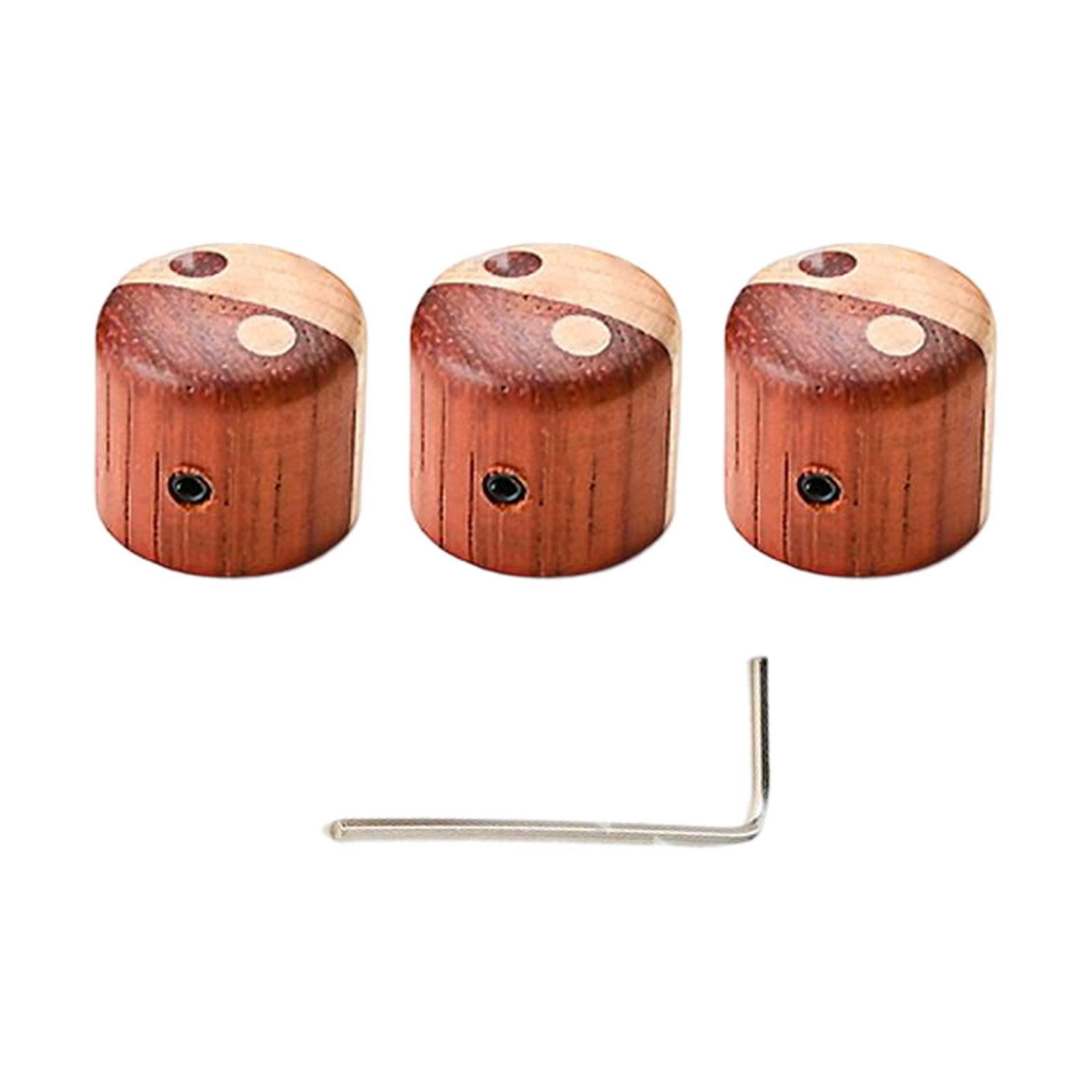 LeeQinersw #3x Wooden Bass Speed Controls with Screwdriver Volume Timbre Knobs for everyday B