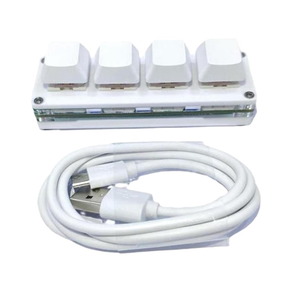 LeeQinersw 4 Keys Mini USB, Programmable RGB Backlight, , Gaming Mechanical, for DIY Office Blue Switch