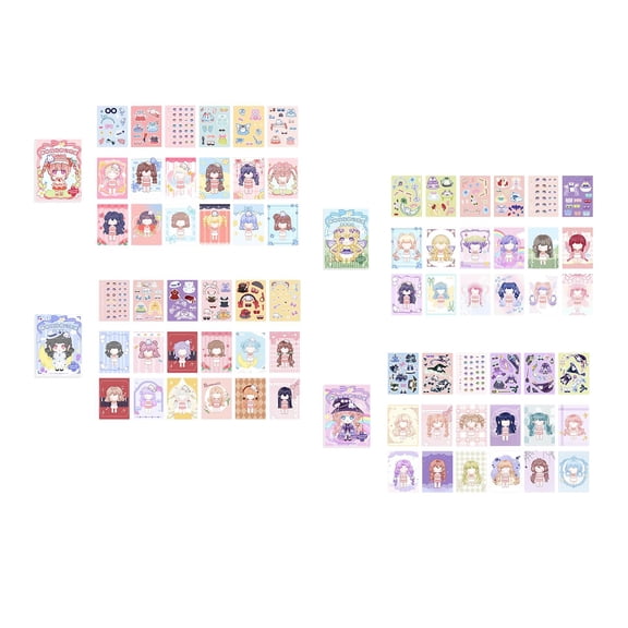 LeeQinersw 4 Pcs Face Sticker Books Kids Craft Trendy Princess Sticker Book Stocking Filler Style D