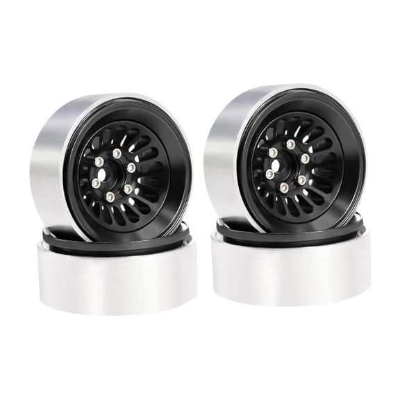 LeeQinersw 4 Pieces 1.3" Wheels Rims Set 7mm Hex High Performance Easy Installation Replace Black