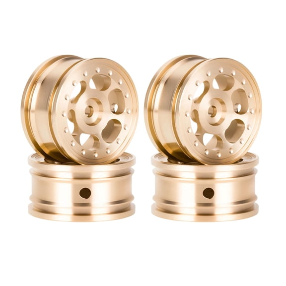 LeeQinersw 4 Pieces Brass Wheel Rims DIY Modified Replace High Performance RC Car Parts 6 Hole