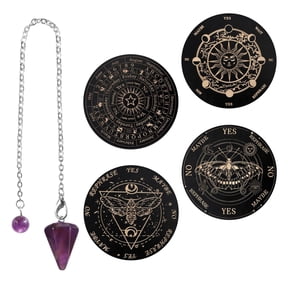 LeeQinersw 4 Pieces Dowsing Divination Board 5.9" Mandala Lotus Pendulum Board Wiccan Chart