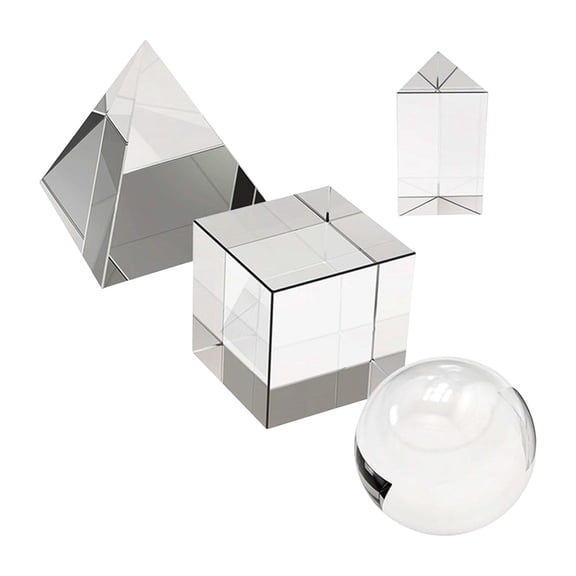 LeeQinersw 4 Pieces Optical Glass Set Triangle prisms Photo Accessory Ball Science for Game