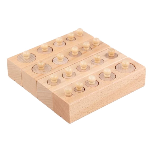 LeeQinersw 4 Pieces Wooden Knob Log Cylinder Blocks Patterning Early Development Board Game