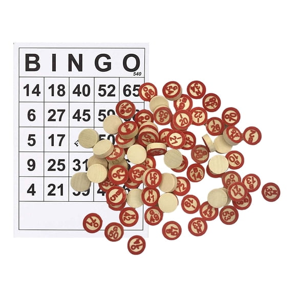 LeeQinersw 40pcs Classic Russian BINGO Game Paper Cards Easy Read 75 Numbers Chips Card Game for Adults Kids Party Interactive Toy