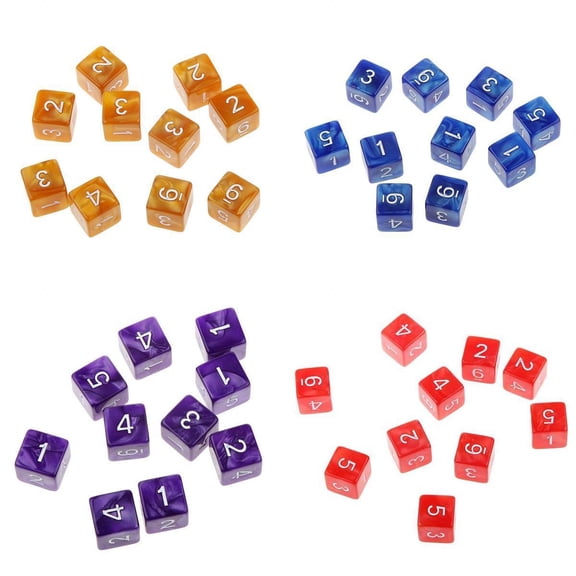 LeeQinersw 40pcs D6 Dices 6 Sided Polyhedral Role Playing Dice for DND Board Game Props