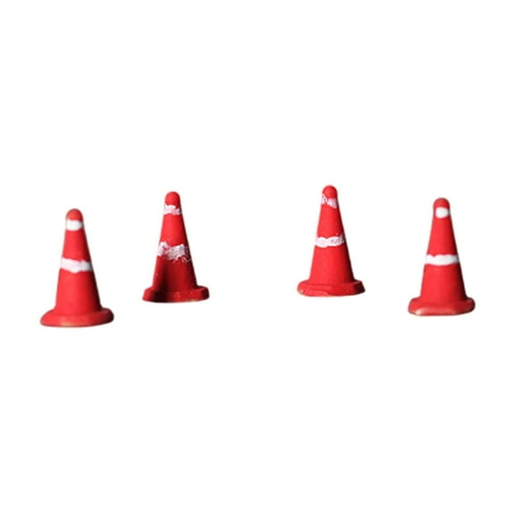 LeeQinersw 4Pcs 1/64 Scale Miniature Traffic Cones Training Cones Gifts Sand Table Ornament