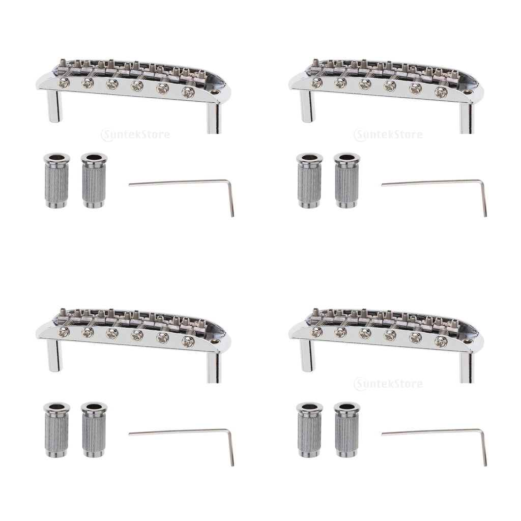 LeeQinersw 4Pieces Guitar Bridge Assembly w/ Screw & Wrench Electric Guitars Parts