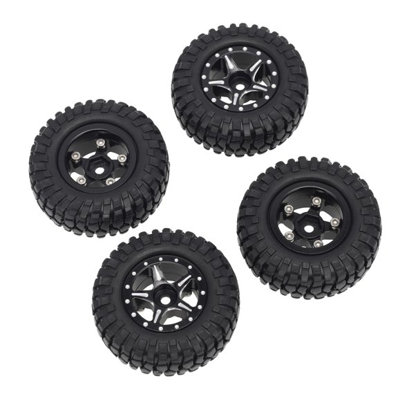 LeeQinersw 4pcs 1/24 RC Rock Crawler Wheels Tires Fit for Axial SCX24 Black B